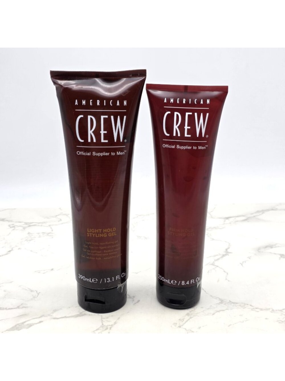 Lot of 2 American Crew Light and Firm Hold Styling Gel 13.1 oz and 8.4 oz NEW